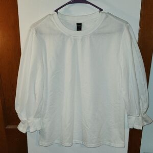 White Puffy Sleeve Top